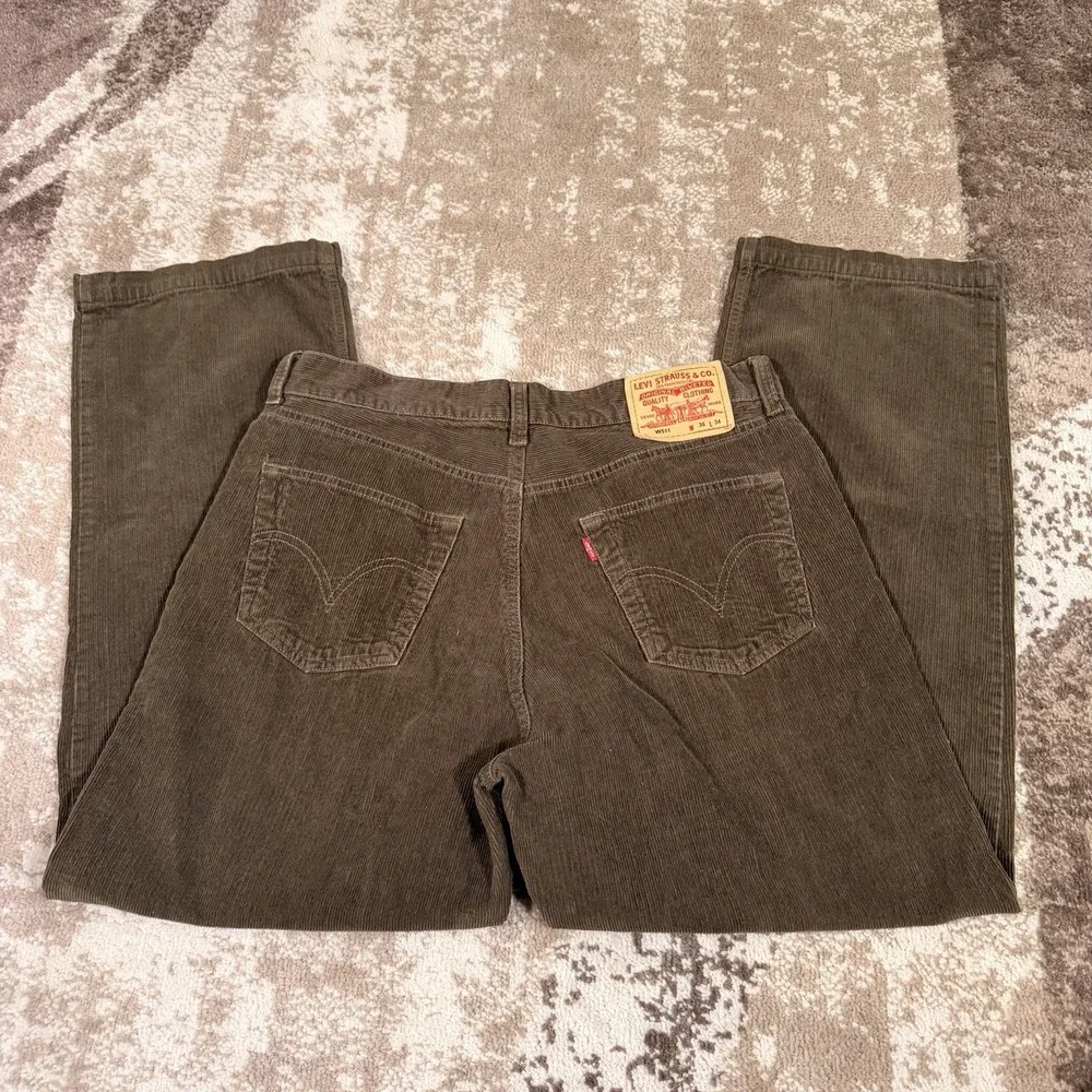 Vintage Levi's W511 Workers Pants Mens‎ 35x29 Brown Corduroy Y2K Classic